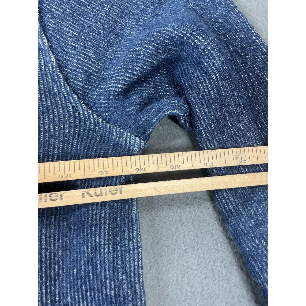 Lucky Brand Sweater Mens L Blue Henley Mock Neck Button Pocket Knit Lightweight - Picture 8 of 10